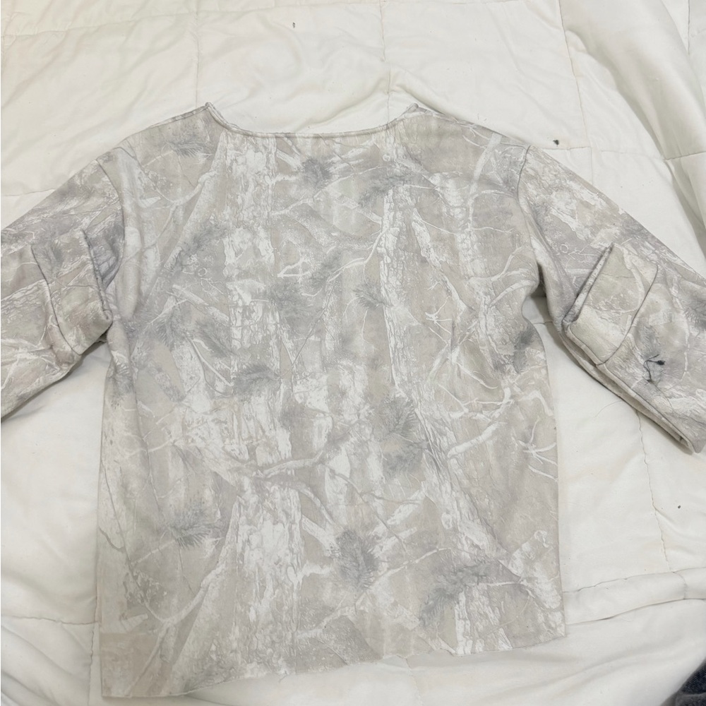 Gray Camouflage Long Sleeve Top
